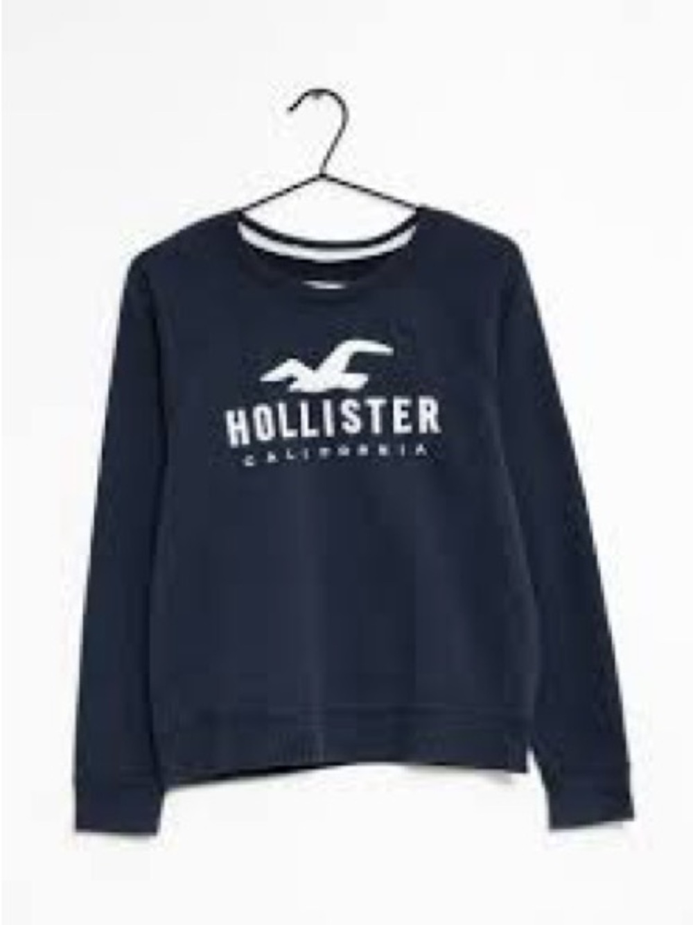 Hollister Navy Blue Logo Pullover Sweatshirt